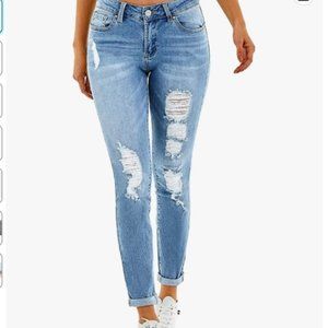 RHODANTHE ripped skinny jeans stretch boyfriend trendy Jean size 10